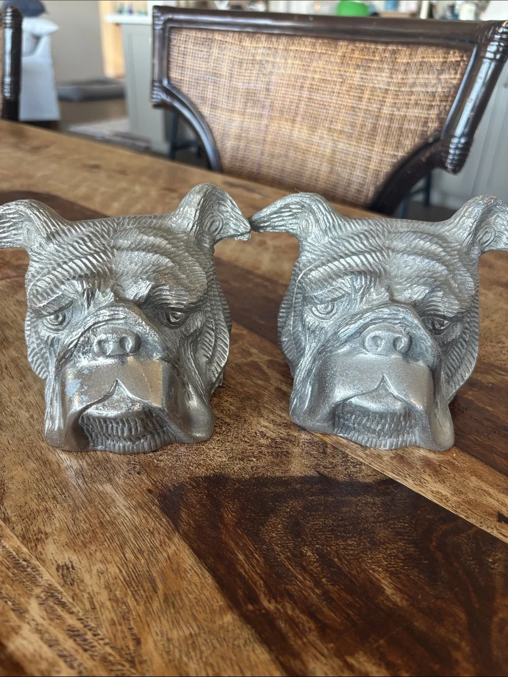 Z Gallerie Silver Bulldog Bookends